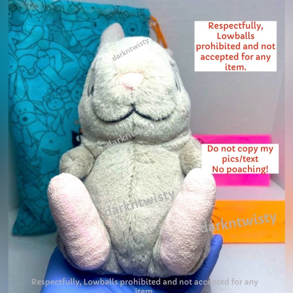 1 OWNER! AUTH SALES RECEIPT! RETIRED BNWT Jellycat Cuddlebud Bernard Bunny PFSF - Picture 5 of 11